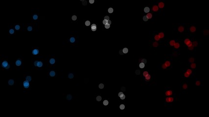 Poster - Abstract animation of colorful blurred circles on a black background. Abstract illustration.