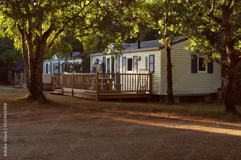 Mobile Home In A French Forrset Stock Photo Adobe Stock