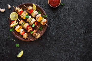 Wall Mural - Chicken and vegetable skewers