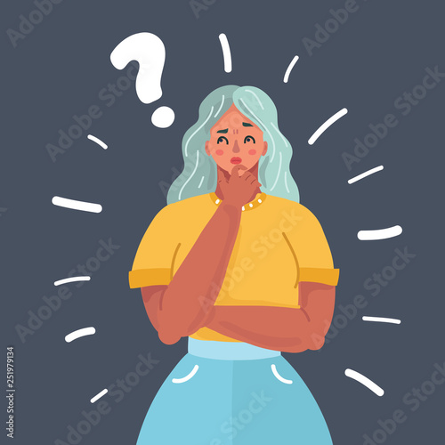 Cuadros en Lienzo Girls face emotions, woman question what.