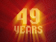 Golden Number Forty-nine Years. 3D Render