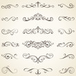 Vector set of ornate calligraphic vintage elements, dividers and page decorations. 