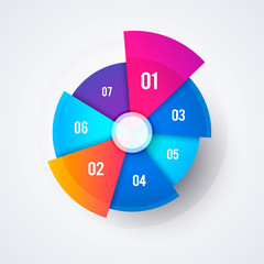 Poster - vector circle pie chart design, modern infographic template for presentations and reports
