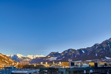 The City of Chur in the Alps of Switzerland at the border with Italy