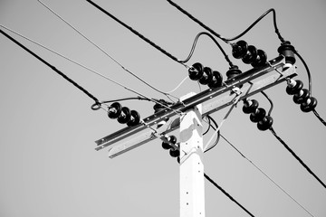 Electricity post - monochrome