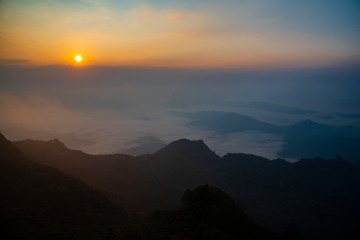 Wall Mural - Sun rise in Thailand