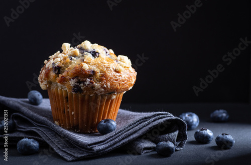 Fotografía Blueberry Muffin on a Napkin