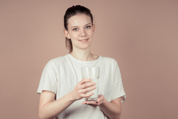 girl drinks milk and is happy