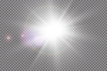 Vector transparent sunlight special lens flare light effect.