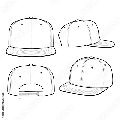 SNAPBACK Cap Fashion flat vector mockup design Stock Vector | Adobe Stock