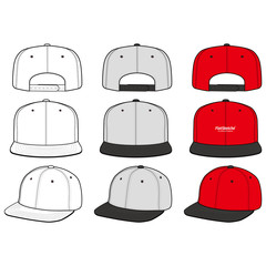 Sticker - SNAPBACK Cap Fashion flat vector mockup design