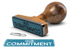 Our Commitment, Rubber Stamp Text Over White Background