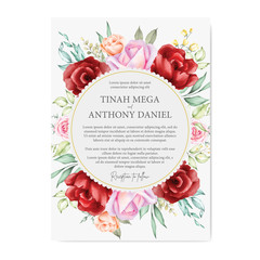  watercolor floral and leaves wedding card designs