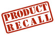 red product recall rubber stamp on white background