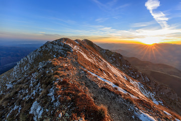 Sticker - mountain landscape in sunrise