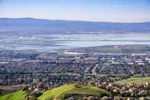Aerial View Of South San Francisco Bay Area, Milpitas, California