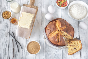 Canvas Print - Panettone with ingredients