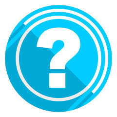 Poster - Question mark flat design blue web icon, easy to edit vector illustration for webdesign and mobile applications
