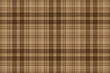 Scottish cell. Seamless vector cage pattern. Repeating. Beige with brown background.