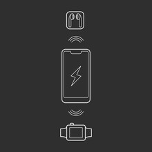 Smartphone wireless charging icon.