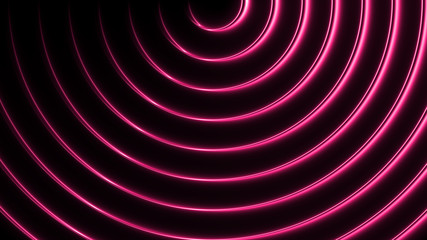 Poster - Glamour pink silk curve element. Abstract circle geometric graphic pattern. Rings background concept. 3d illustration.