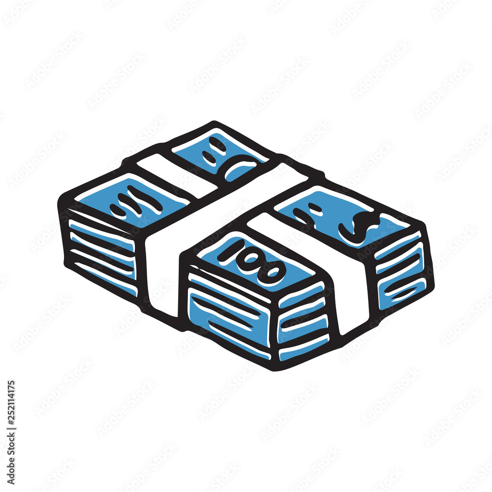 Banknote cartoon doodle vector and illustration Stock Vector | Adobe Stock