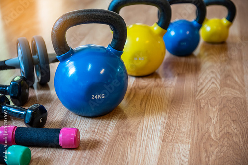 Top View Of Exercise Weights Dumbbell With Extra Plates