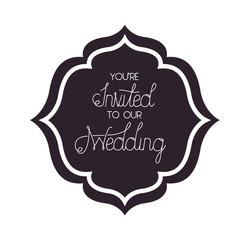 Sticker - wedding invitation in frame isolated icon