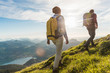Austria, Salzkammergut, Couple hiking in the mountains