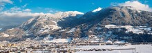 View Of Schwaz, Winter, At Back Kellerjoch And Arbeser, Tyrol, Austria, Europe