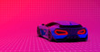 © Open Studio - Futuristic hi tech sports car on colorful background (3D Illustration)