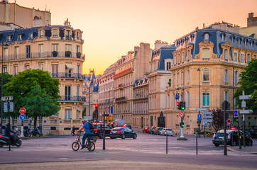 Beautiful street in the center of Paris, France