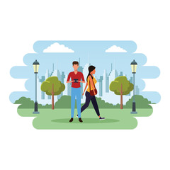 Wall Mural - love couple cartoon