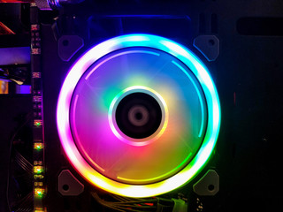 Pc processor cooler with neon lights