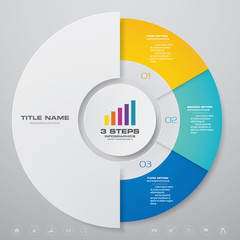 Leinwandbilder - 3 steps cycle chart infographics elements for data presentation. EPS 10.