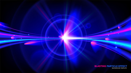 Poster - Illustration of particle acceleration with explosive effect. It is suitable for being as a background or template in science or technology related theme. 