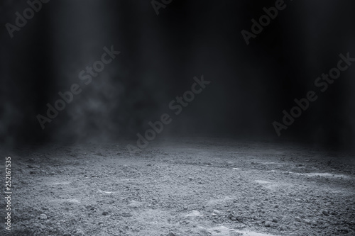 Cuadros en Lienzo Empty surface of ground pattern with black backdrop wallpaper.