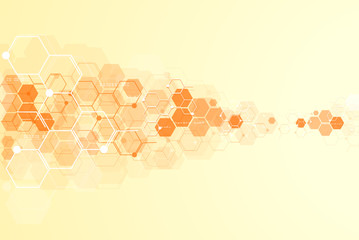 Wall Mural - Medical background design. Geometric abstract background with hexagons.