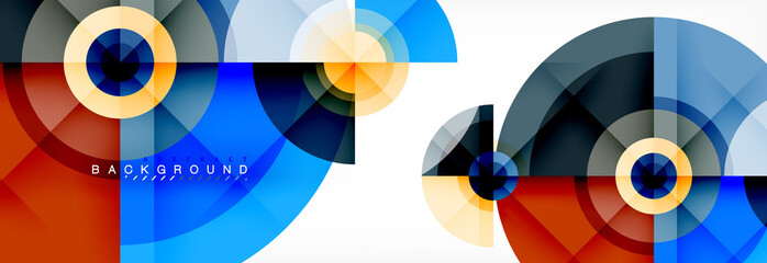 Round circles and triangles abstract background