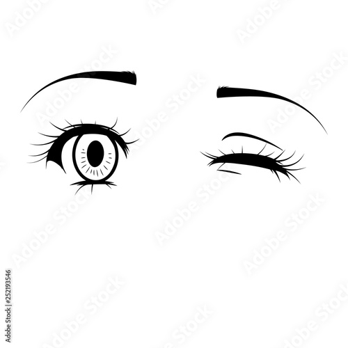 Anime Girl Eyes Eyes On A White Background A Glance A Wink Vector Buy This Stock Vector And Explore Similar Vectors At Adobe Stock Adobe Stock