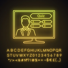 Sticker - TV quiz show neon light icon