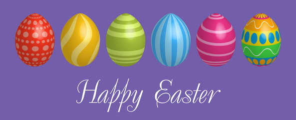 Wall Mural - Easter egg icons. Geometric design texture. Decoration Happy Easter celebration.