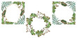 © LIGHTFIELD STUDIOS - Exotic tropical hawaiian tree leaves. Watercolor background illustration set. Frame border ornament.