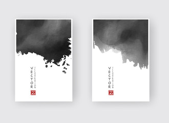 Poster - Elegant brochure template design ink brush element