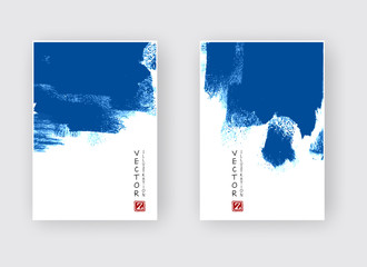 elegant brochure template design ink brush element