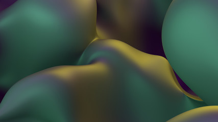Poster - 3d render modern abstract fluid noise background. deformed surface with smooth reflections and shado