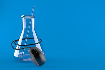 Canvas Print - Chemistry flasks with computer mouse