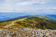 krajobraz gór z Babiej Góry widok na panoramę gór w Polsce