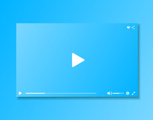 Poster - Video player window. Video player interface. Design player