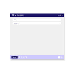 Poster - Blank email template. Email window. Mailing interface.